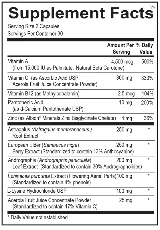 Viracid supplement facts image