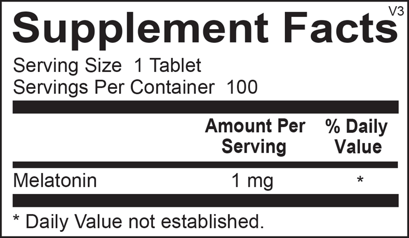 Melatonin supplement facts image