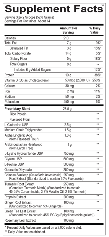 InflammaCORE® Chocolate Mint supplement facts image