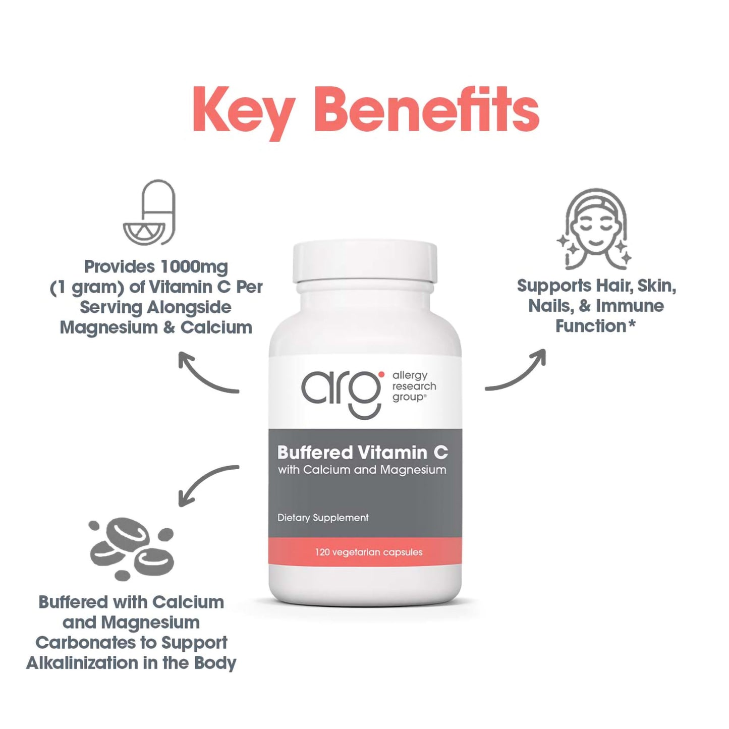 Buffered Vitamin C - suggested use: 2 capsules daily between meals