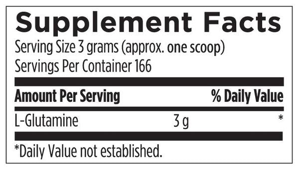 L-Glutamine Powder supplement facts image