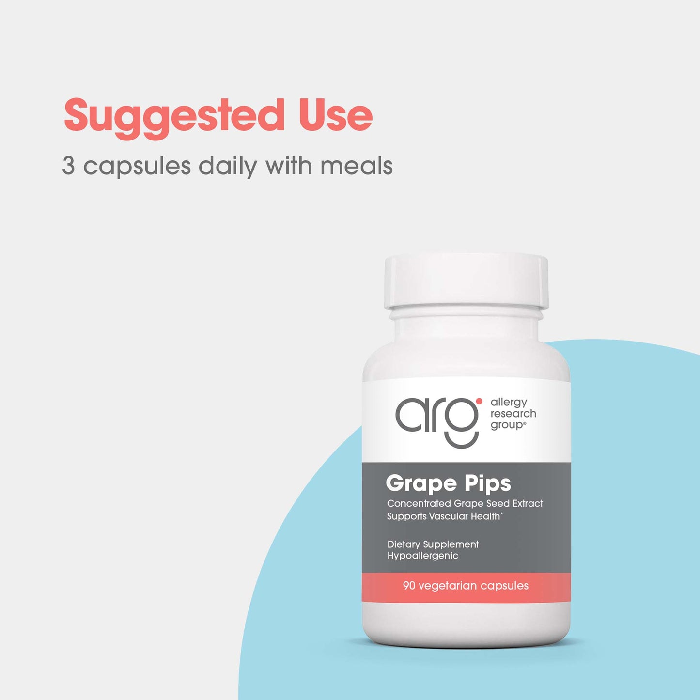 Grape Pips - suggested use: 3 capsules daily with meals