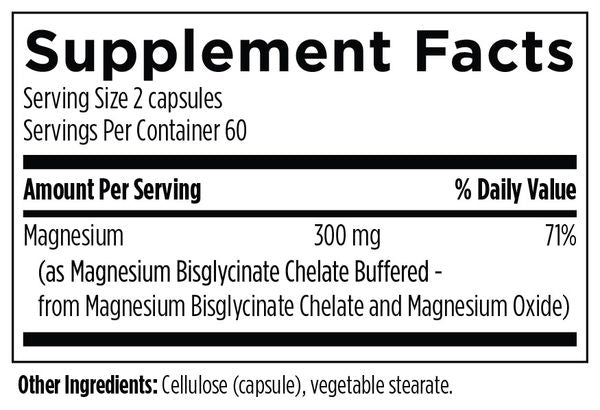 Magnesium Bisglycinate supplement facts image
