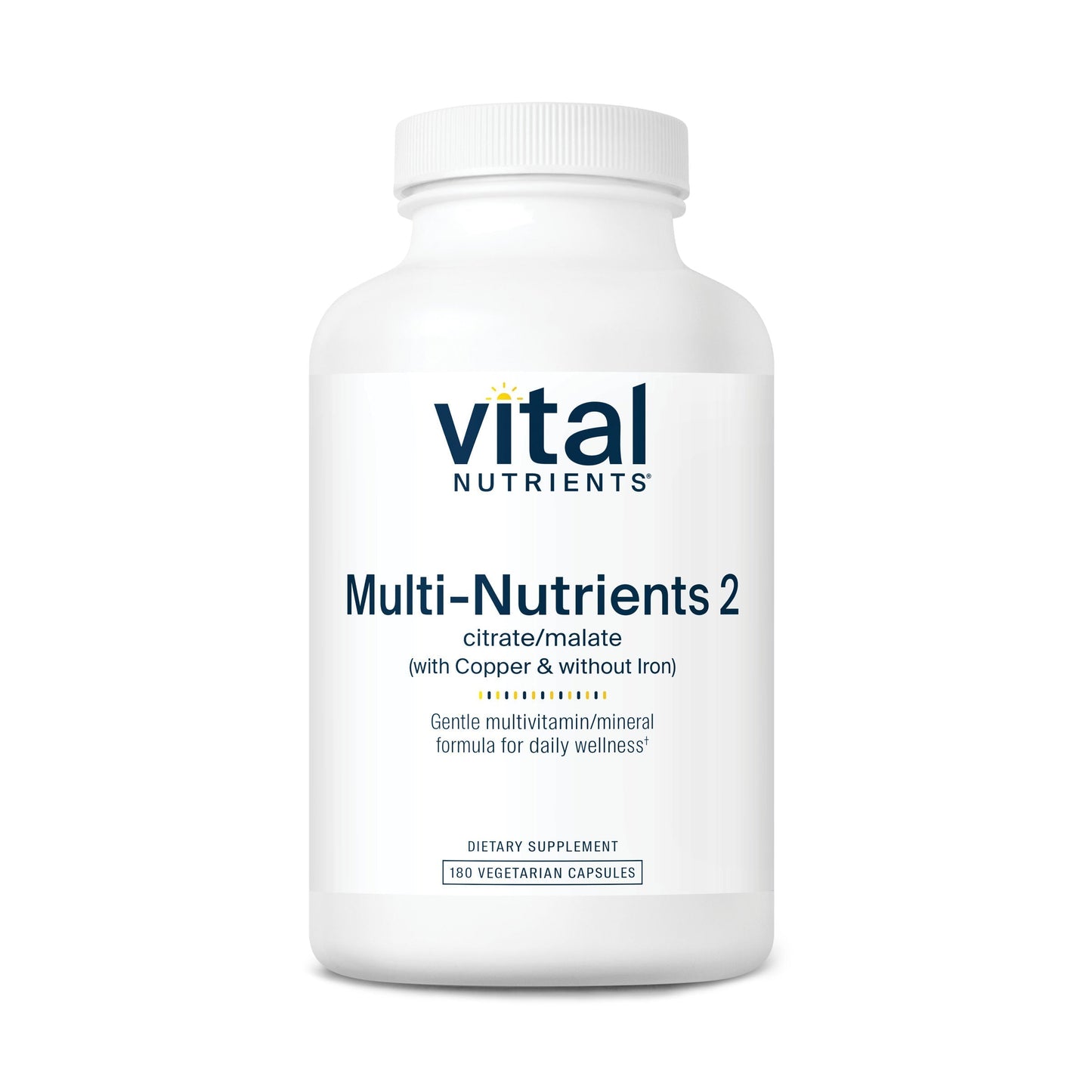 Vital Nutrients Multi-Nutrients 2 Citrate/Malate Formula (with Copper & without Iron) dietary supplement.
