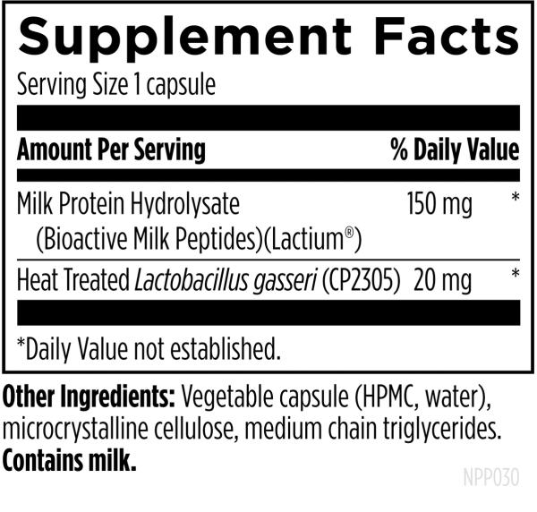 NeuroCalm Peptide 30 Vegetarian Capsules Supplement Facts Image