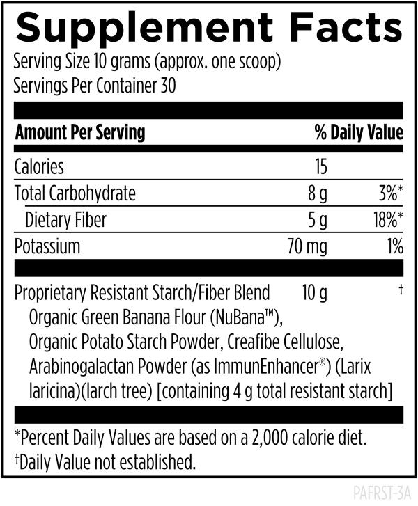Fiber Prebiotic Complete RS 300 g (10.6 oz) powder, Unflavored supplement facts image