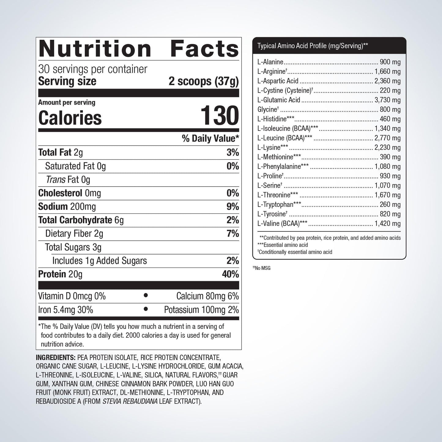 Perfect Protein® Powder - Vegan Pea and Rice Protein, Vanilla