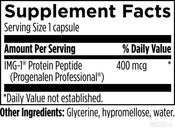 Progenalen Pro Peptide 30 Capsules Supplement Fact Image