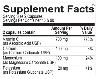 Buffered C Capsules supplement facts image