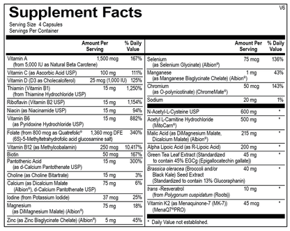MitoCORE® supplement facts image