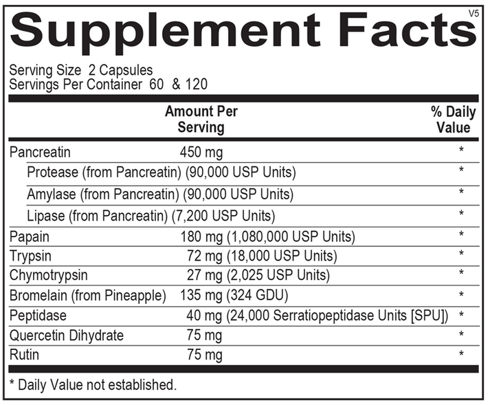 Vascuzyme supplement facts image