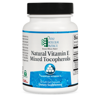 Natural Vitamin E Mixed Tocopherols supplement facts image