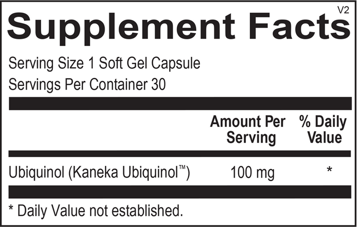 Ubiquinol supplement facts image