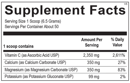 Buffered Lemon C Powder supplement facts image