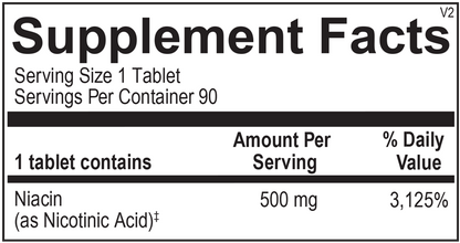Time Release Niacin supplement facts image