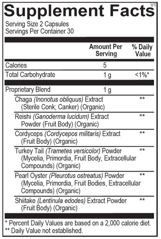 MycoActive supplement facts image