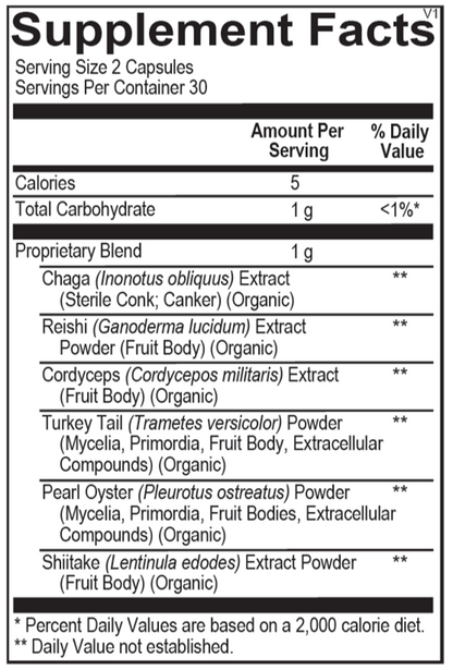MycoActive supplement facts image