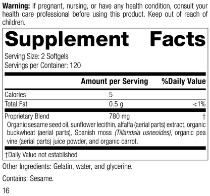 Chlorophyll Complex™, 240 Softgels, Rev 14, Supplement Facts