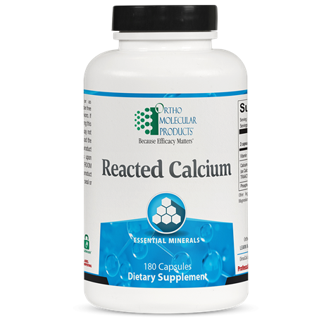Reacted Calcium supplement facts image