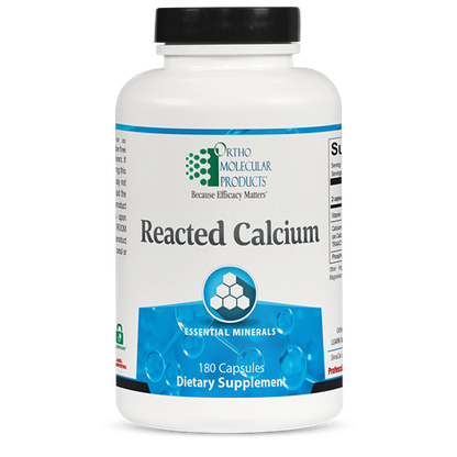 Reacted Calcium supplement facts image