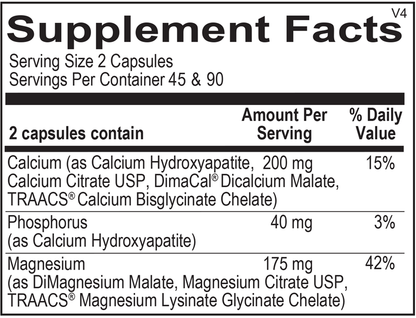Reacted Cal-Mag supplement facts image