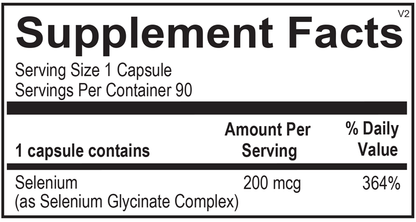 Reacted Selenium supplement facts image