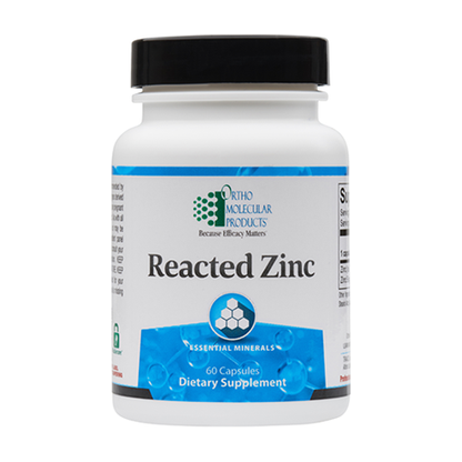 Reacted Zinc supplement facts image