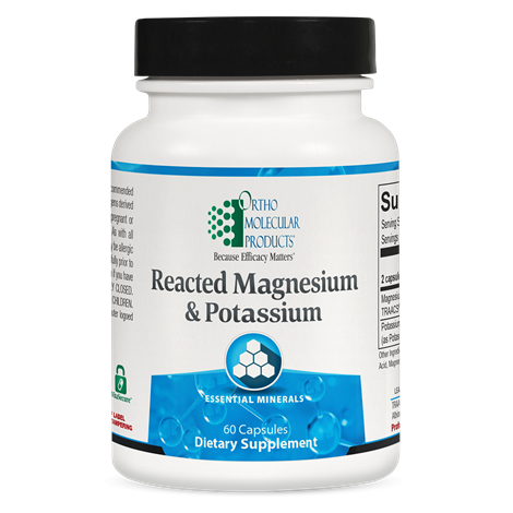 Reacted Magnesium & Potassium supplement facts image