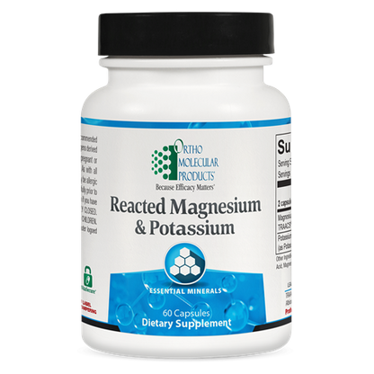 Reacted Magnesium & Potassium supplement facts image