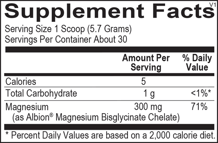 Reacted Magnesium Powder supplement facts image