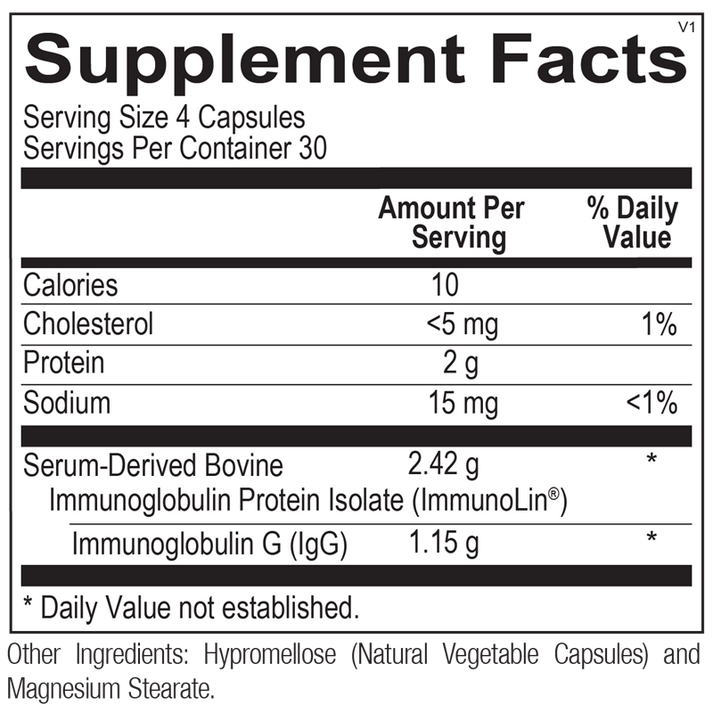 SBI Protect® Capsules supplement facts image