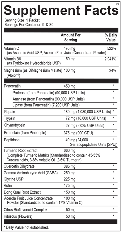 Soft Tissue Support Pack supplement facts image