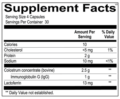 IgG Protect supplement facts image