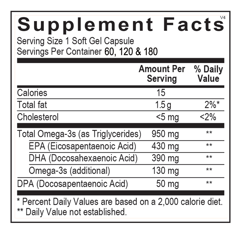 Orthomega® 820 supplement facts image