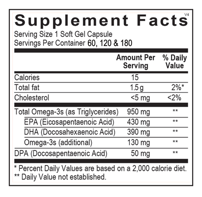 Orthomega® 820 supplement facts image