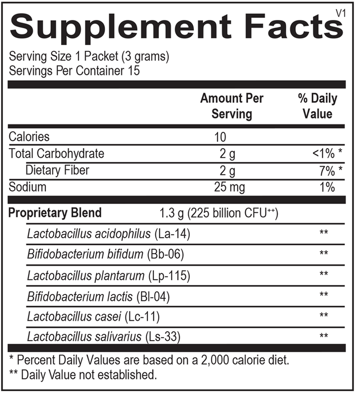 Probiotic 225 supplement facts image