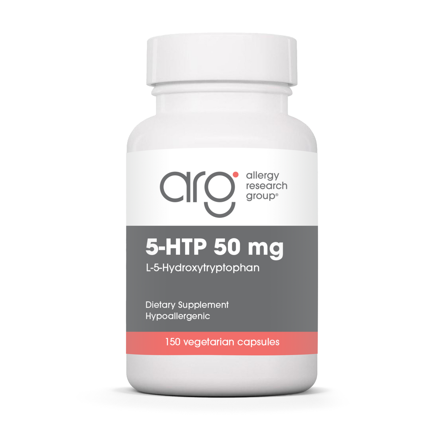 Allergy Research Group 5-HTP 50 mg – 150 vegetarian capsules bottle front label