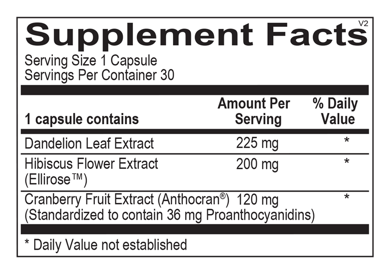 UT Defense supplement facts image