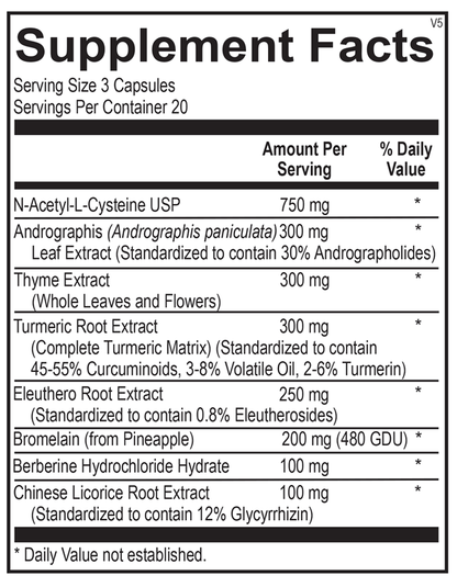 Sinatrol® supplement facts image