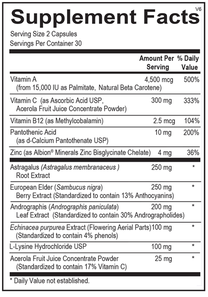 Viracid supplement facts image