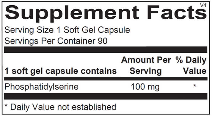 Phosphatidylserine supplement facts image