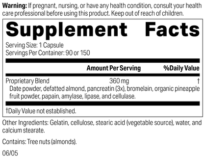 5685 Multizyme R02 Supplement Facts