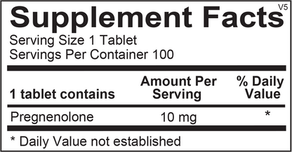 Pregnenolone supplement facts image