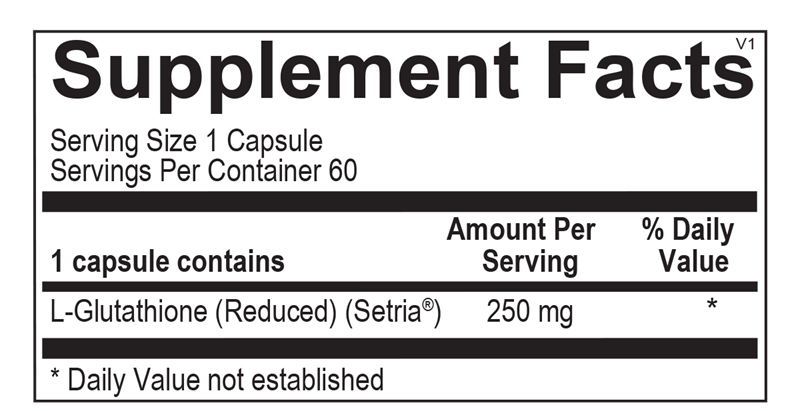 L-Glutathione supplement facts image