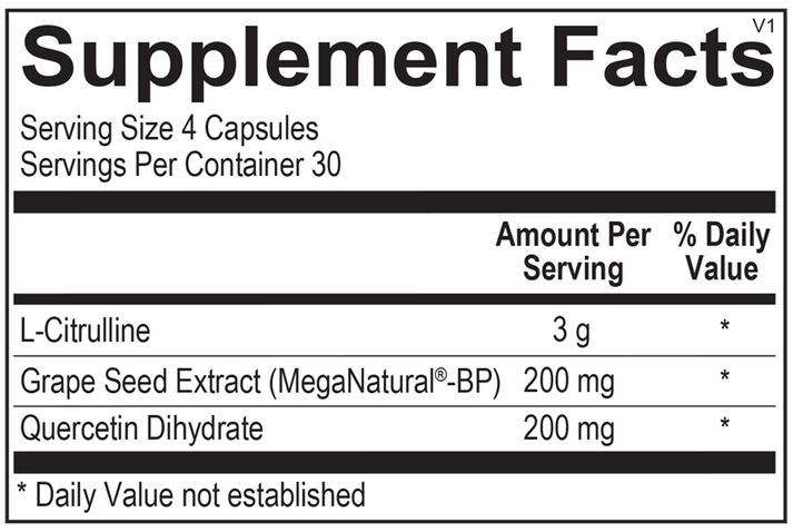 CitraNOX supplement facts image