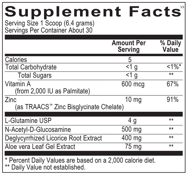 GlutaShield® Vanilla supplement facts image
