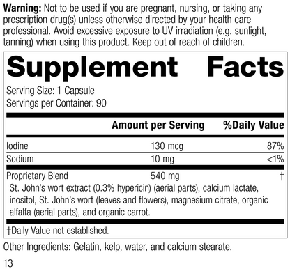 St. John's Wort-IMT™, 90 Capsules, Rev 12 Supplement Facts