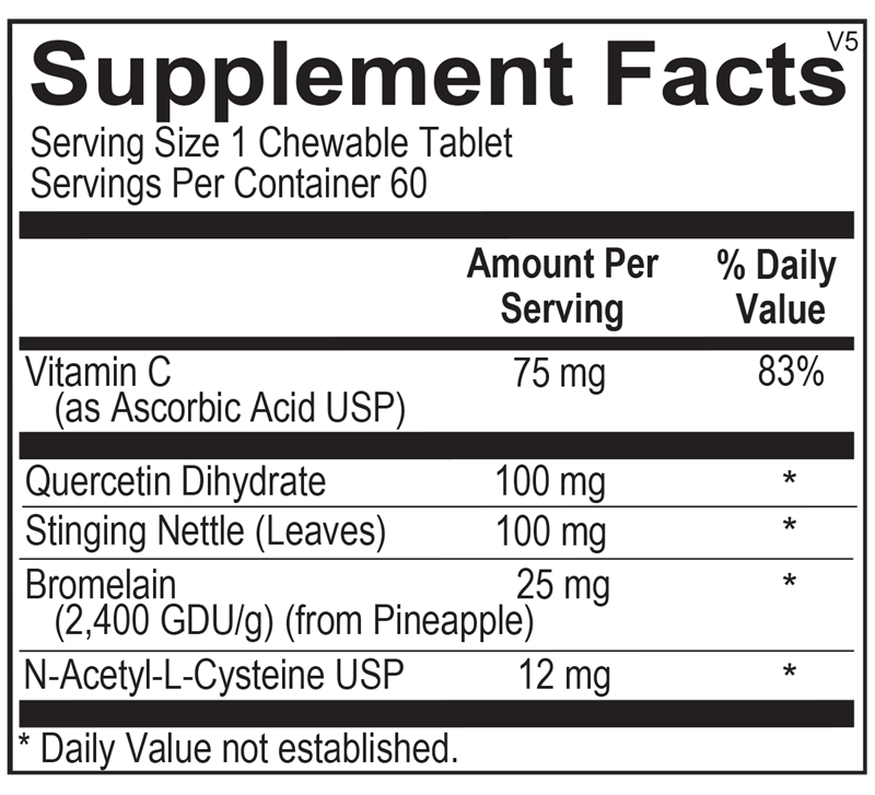 D-Hist Jr. supplement facts image