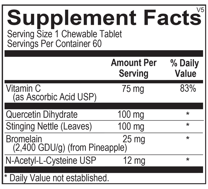 D-Hist Jr. supplement facts image
