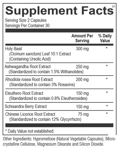 TruAdapt supplement facts image